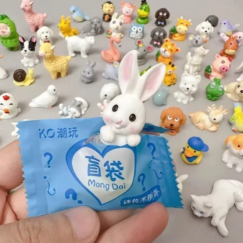 60PCS Kawaii Rabbit Dog Model Toys Child Birthday Party Favors Gifts Surprise Blind Bag Small Gifts Independent Packaging Random