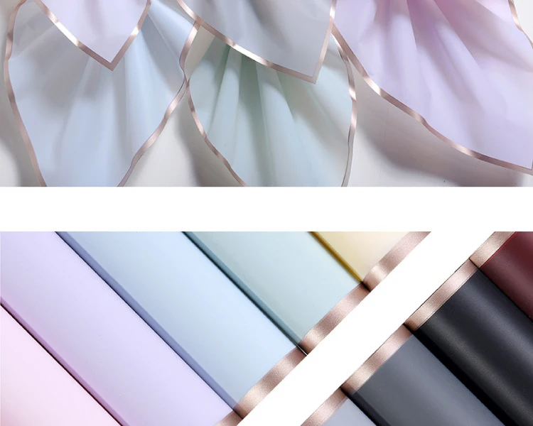 20pcs/lot Golden Border Rose Floral Wrapping Paper Korean Style Semitranparent Gift Wrap Florist Flower Bouquet Wrapping Paper