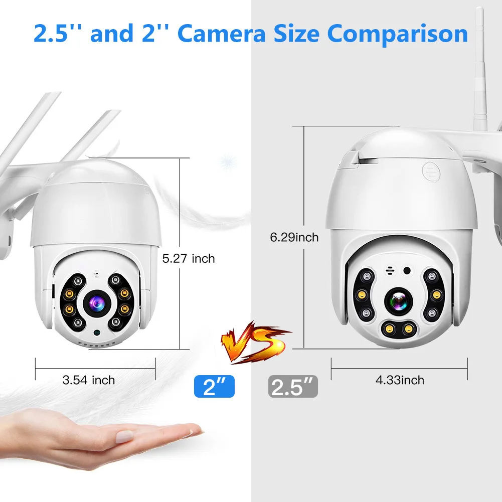 2MP 1080P iCsee APP Full Color AI Humanoid Detection Wireless PTZ IP Dome Camera Home Security Intercom CCTV Baby Monitor