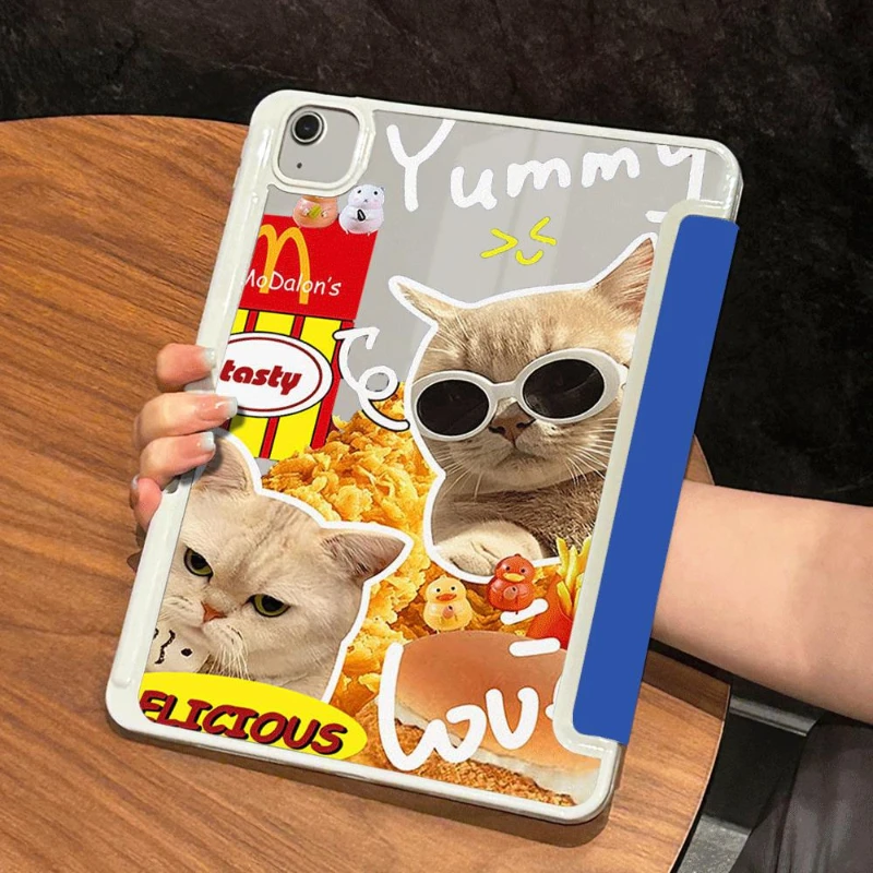 Blue Cool Kitten Protective Tablet Case