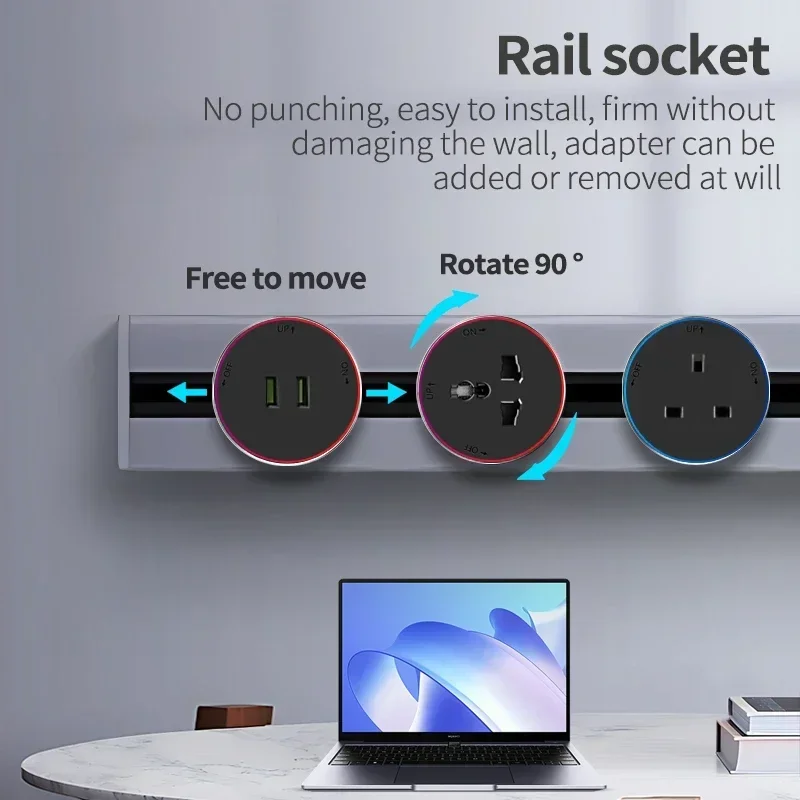 مقبس طاقة USB مثبت على الحائط ، مقبس تمديد قابل لل...