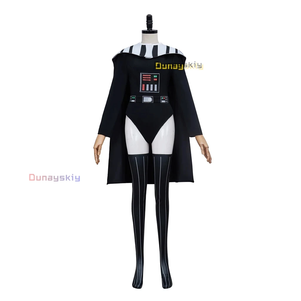 Darth Cosplay Vader Costume Sexy Women Jumpsuit Cloak Costume Movie Anakin Skywalker Halloween Carnival Party Outfits