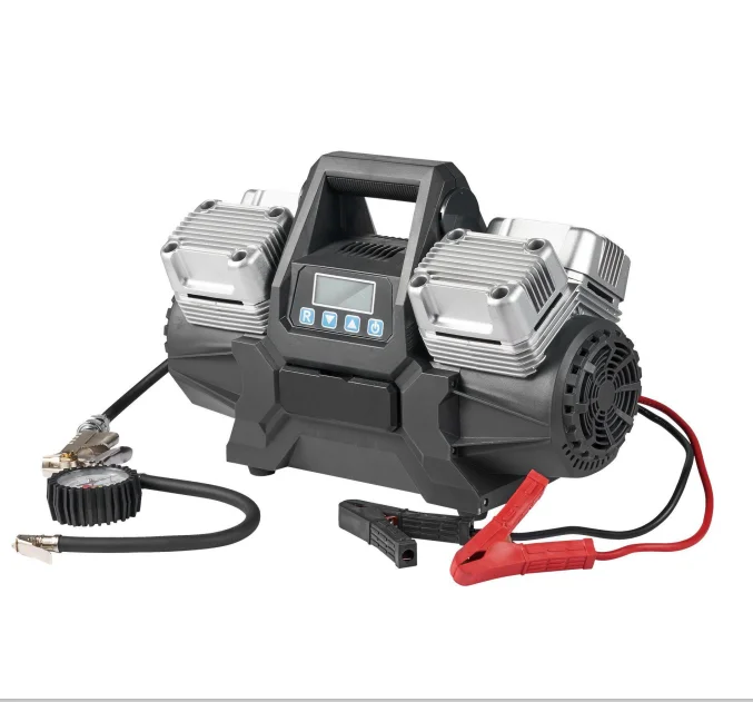 

Fast Inflating 12V Cabled Heavy Duty Tyre Compressor With Double Cylinders Fast Inflating Speed For 4*4