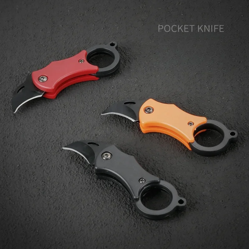 Folding Knife Portable Small Folding Knife Pocket Knife Stainless Steel Claw Camping Peeling Fruit Cutting Rope Self-defense EDC Tool