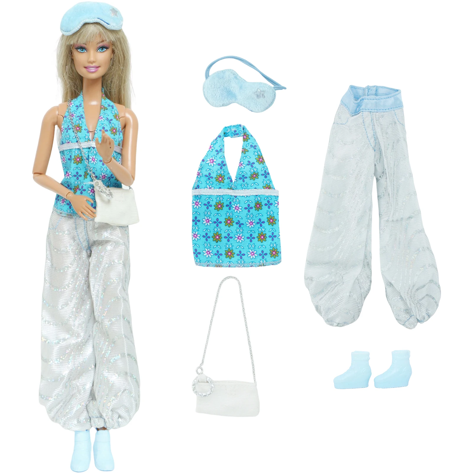 1 ensemble de tenues faites à la main, hauts, pantalons, manteau, chaussures, sac, chapeau, écharpe, chaussettes, jupe, chemise, accessoires, vêtements pour jouets de poupée de 11.5 pouces