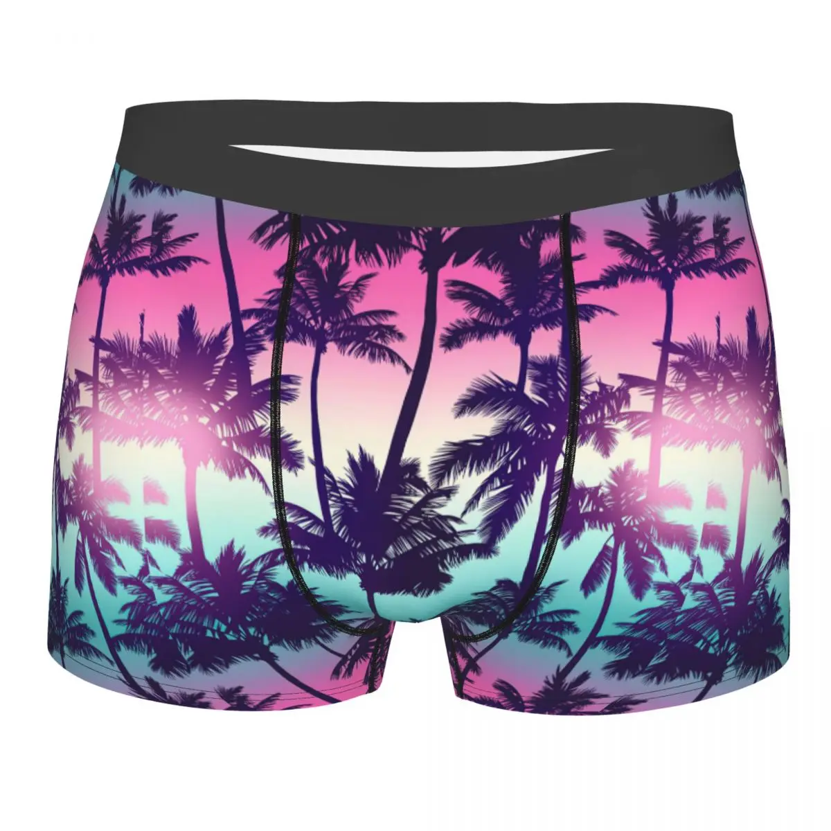 

Men Sunset Palm Fabric By MirabellePrint Underwear Novelty Boxer Shorts Panties Male Soft Underpants