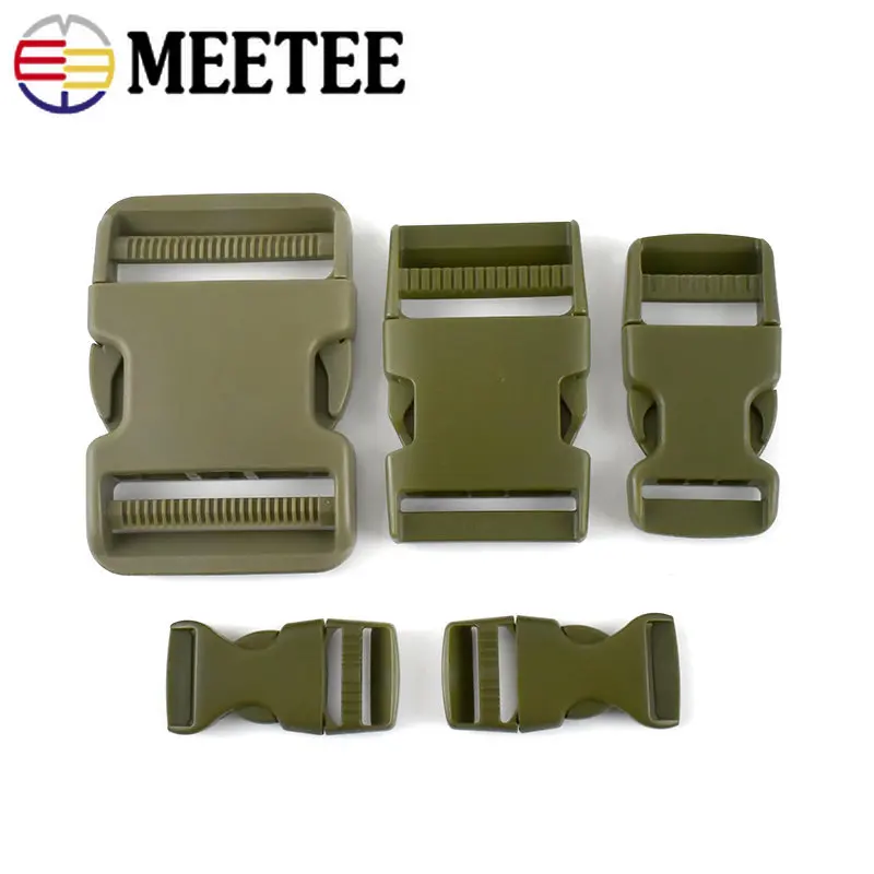 

5/10P ArmyGreen Plastic Release Buckle Adjuster Bag Side Clip Clasp Webbing Strap Belt Dog Collar DIY Hardware Craft Accessories