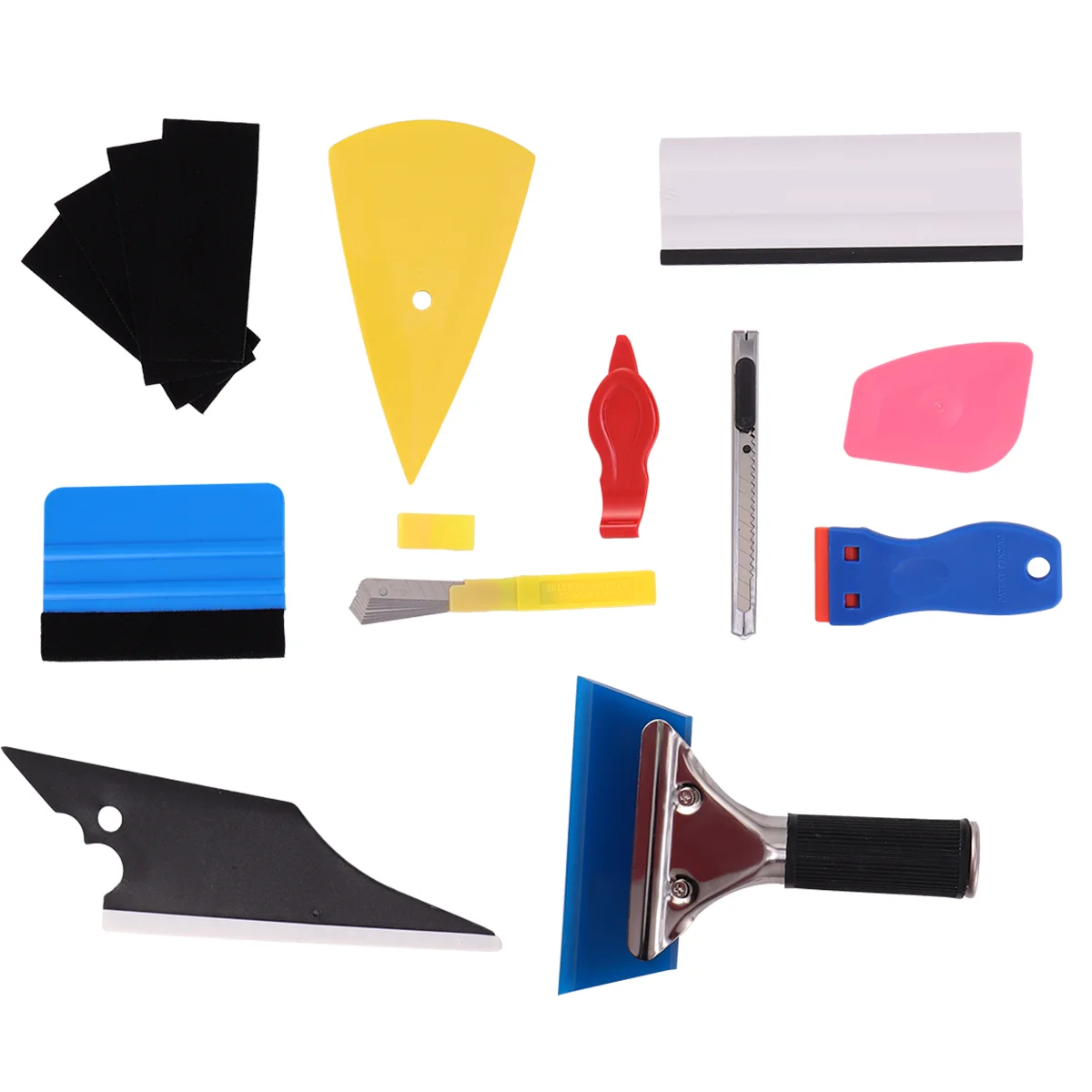 11pcs/Set Window Tint Tool Kit Vinyl Car Stickers Tool Set Auto Carbon Foil Tinting Squeegee Film 7pcs car vinyl wrap application tool kit window tint kit car wrapping tool with triangle squeegee wrap knife rubber roller