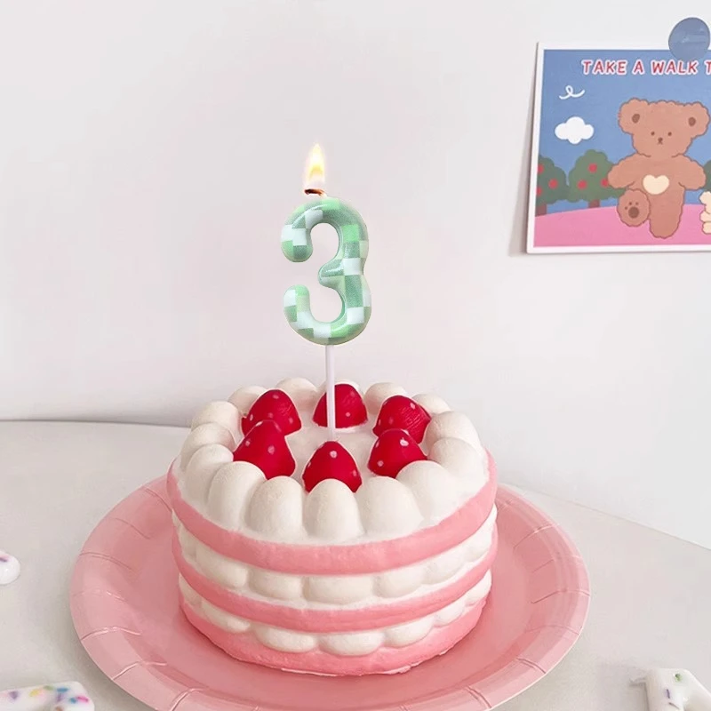 Cake Candles Decorative Candles Digital Cake Candle Set Green Theme Green Party Cake Decrative Candles 0-9 Number Candle Creative Birthday Topper