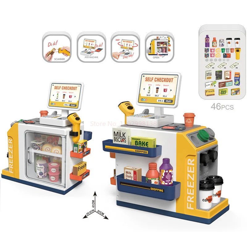New Pretend Play Cash Register Cash Register Playset For Kid 46 Accessories Hours Of Fun Learning For Boys Girls Imaginative
