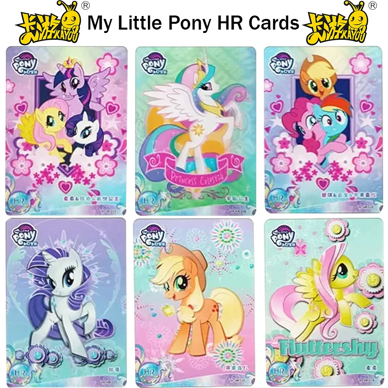 

KAYOU My Little Pony HR Cards Anime Peripheral 3D Double Sided Cards Horizontal Edition Rare Collection Cards Children's Gifts