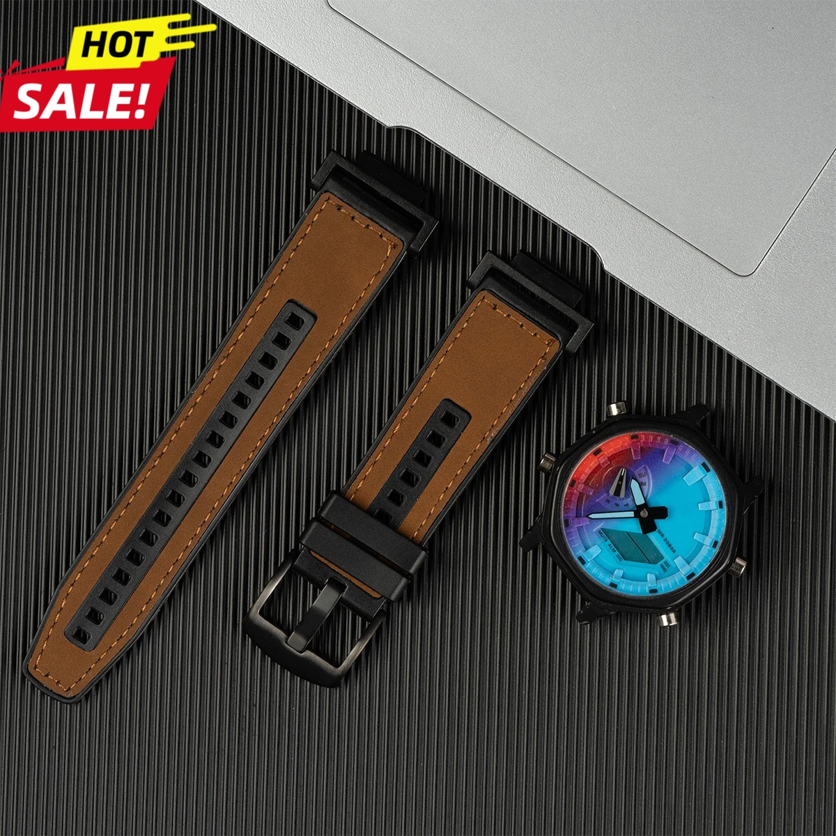 Vintage Silicone Leather Strap Wristband Accessory