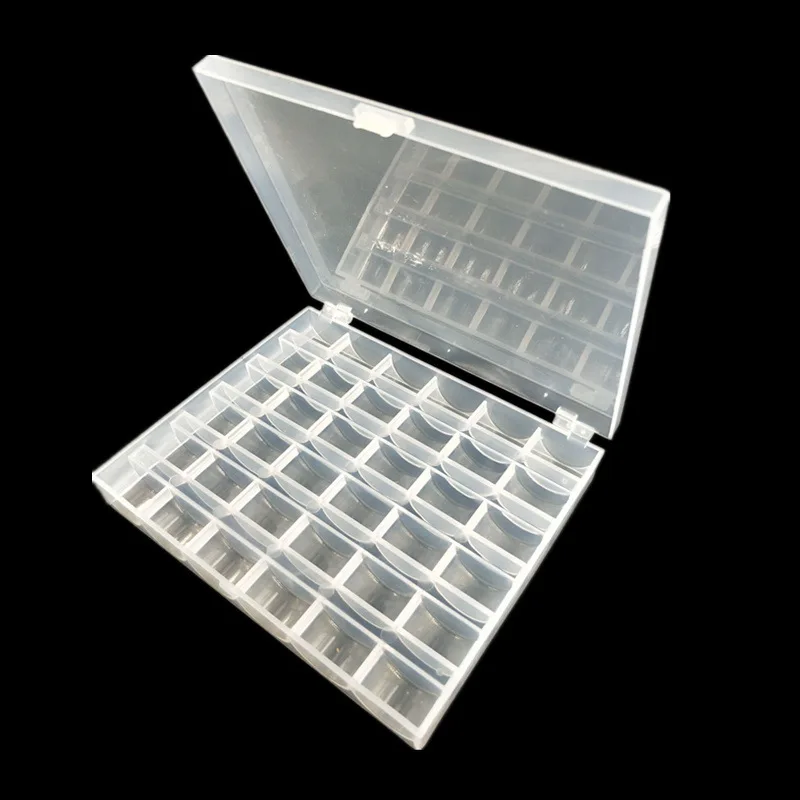 Spool Clear Plastic Case Box 25/36 Grid Sewing Machine Bobbins Storage Case Empty Bobbin Box