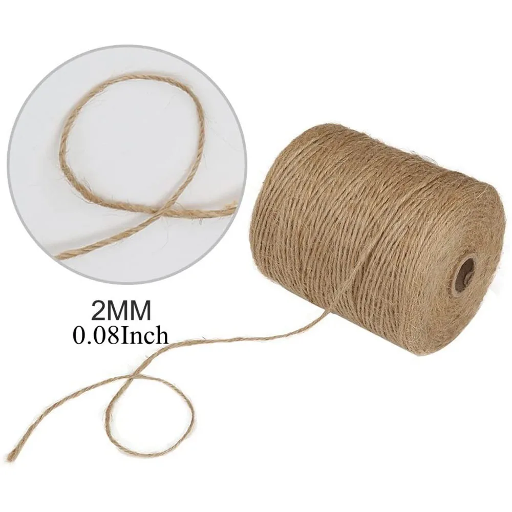 Jute Rope For DIY Crafts Gift Wrapping Wedding Christmas Decor 2MM 100M/lot jute rope