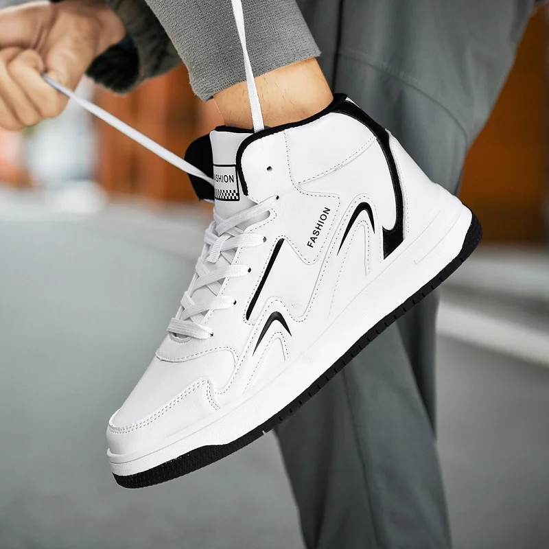 

Big Size 36-47 Casual Shoes for Men Comfortle High Top Walking Sneakers Appliques Unisex Platform Sneakers Skateboarding Shoes