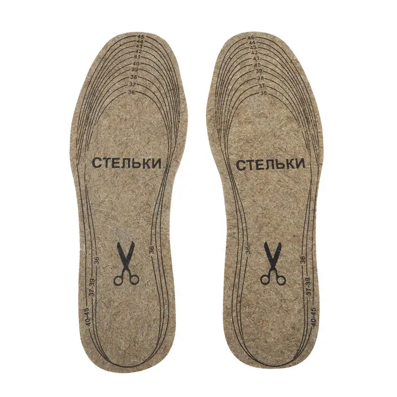 Semelles intérieures en feutre de laine pour chaussures hommes femmes semelles intérieures chaudes absorbant les chocs chaussures Pad Inlegzolen Heren Plantillas Adhesivas Para Zapatos