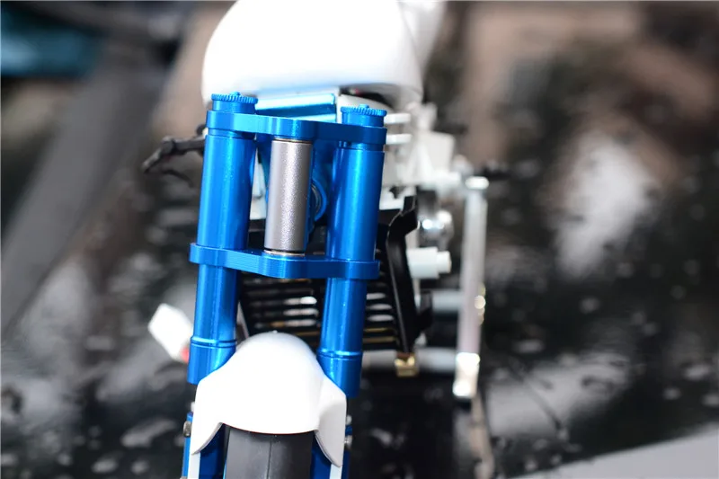 Kyosho NSR500 Motorcycle Upgrade Parts - Purple Aluminum Steering Post With Springs & Bearings - View #5