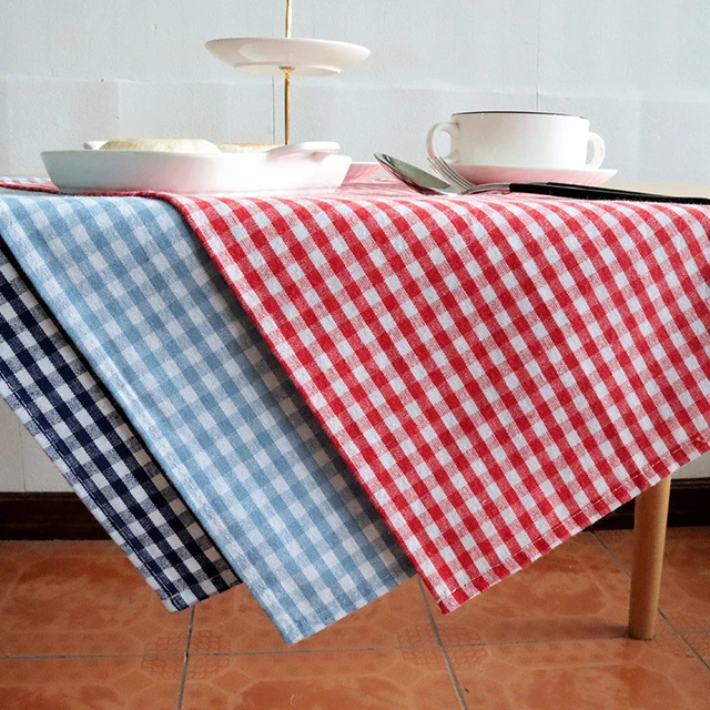 Serviette de table à carreaux en coton de qualité, torchon de