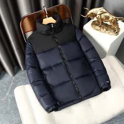 Casual 2023 Autumn Winter Men's Duck Down Jackets Patchwork Color Thick Warm Top Parkas Youth Outwear Stand-Collar Puffer Coats