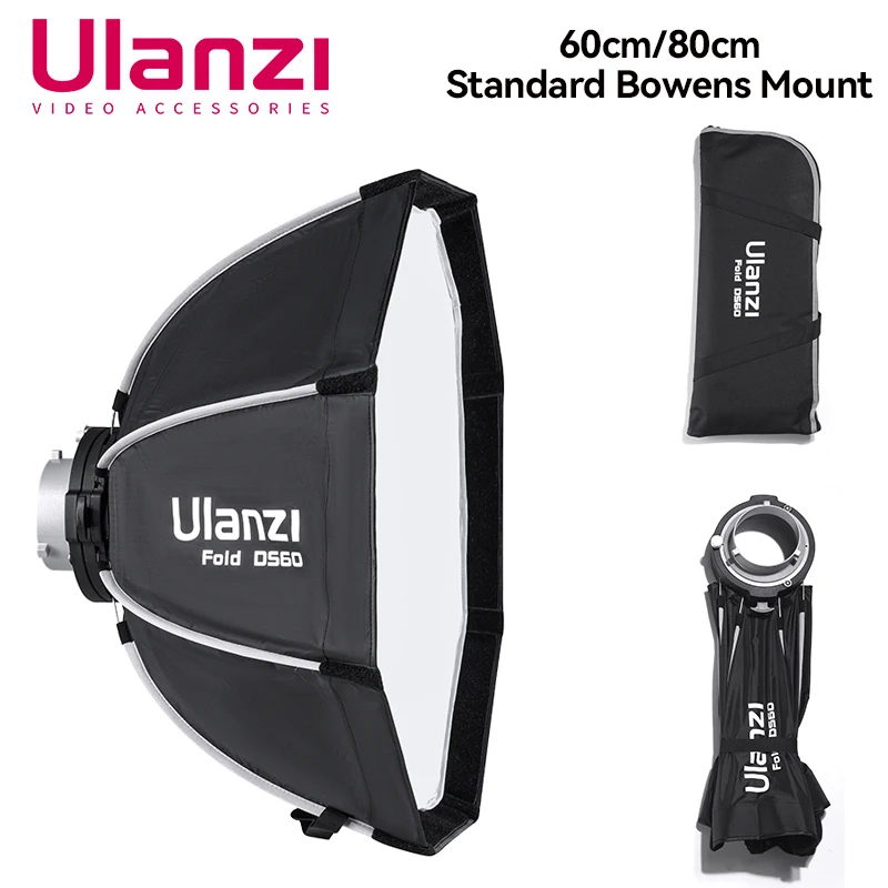 Ulanzi 60cm 80cm Softbox Octagon Umbrella Light Box With Standard Bowens Mount For Flash Light Photography Studio Accessories