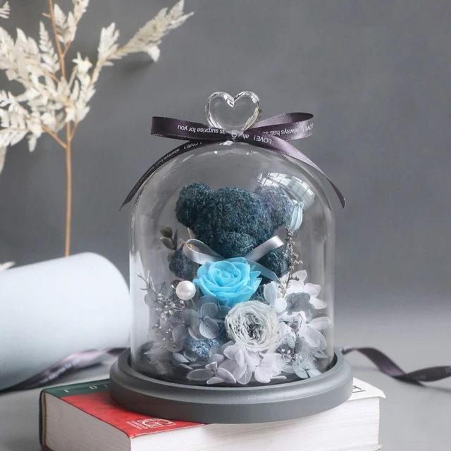 2sets/pack 12*16cm Different Top Glass Dome Vase Home Deocration Grey Blue Base Cover Wedding Favor Gift DIY Promotion Souvenir