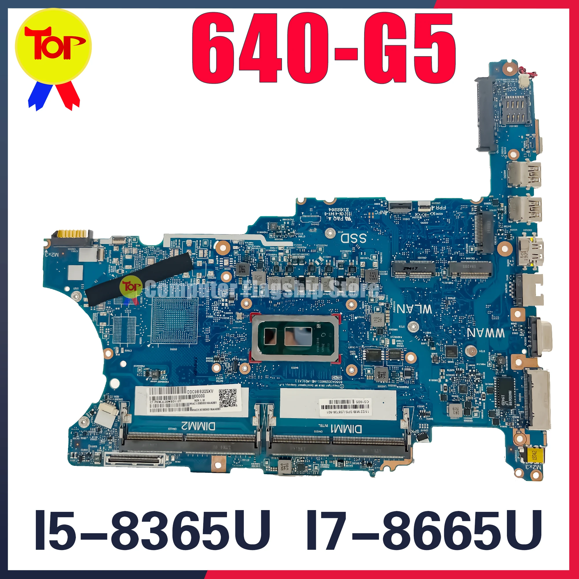 

KEFU 6050A3028601-MB-A01 Laptop Motherboard For HP ProBook 640 G5 Mainboard I5-8265U I7-8665U