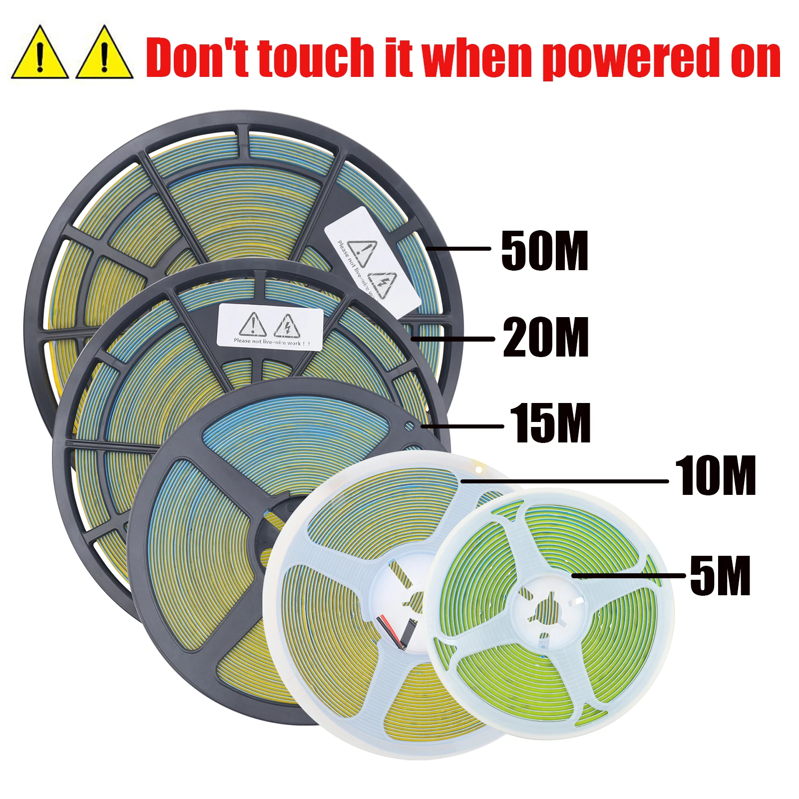 COB 스트립 AC 220V 10CM 컷 레드/아이스 블루/핑크/퍼플/그린/화이트 240LED 5M 10M 20M 50M/롤 IP20 방수 LED 라이트 아님