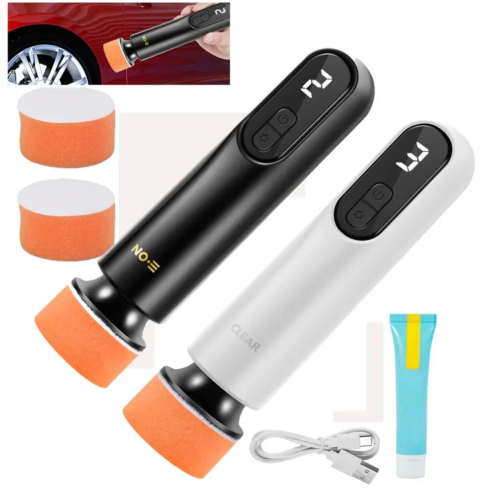 Mini máquina pulidora y encerado de 40W, 12000RPM, pulidora inalámbrica para reparación de arañazos de pintura de coche, herramienta para quitar película de aceite de vidrio y parabrisas