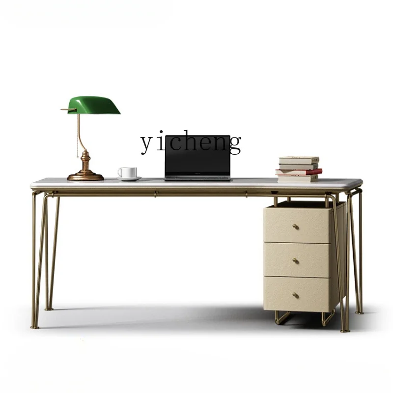 

ZK Solid Wood Desk Villa Study Modern Minimalist Desk Light Luxury Ash Desk