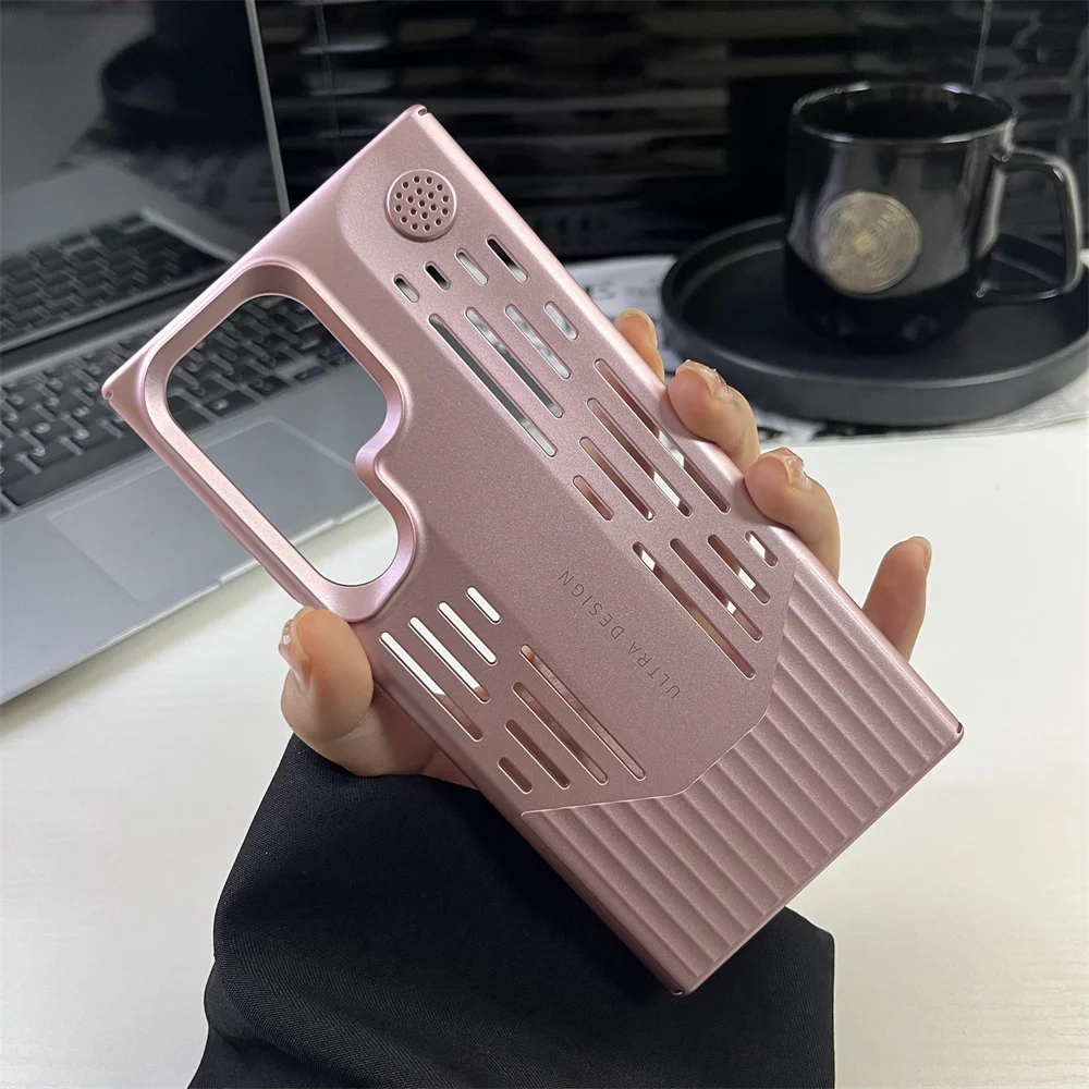 Luxurious Metallic Heat-Dissipating Shockproof Phone Case with Blade Design