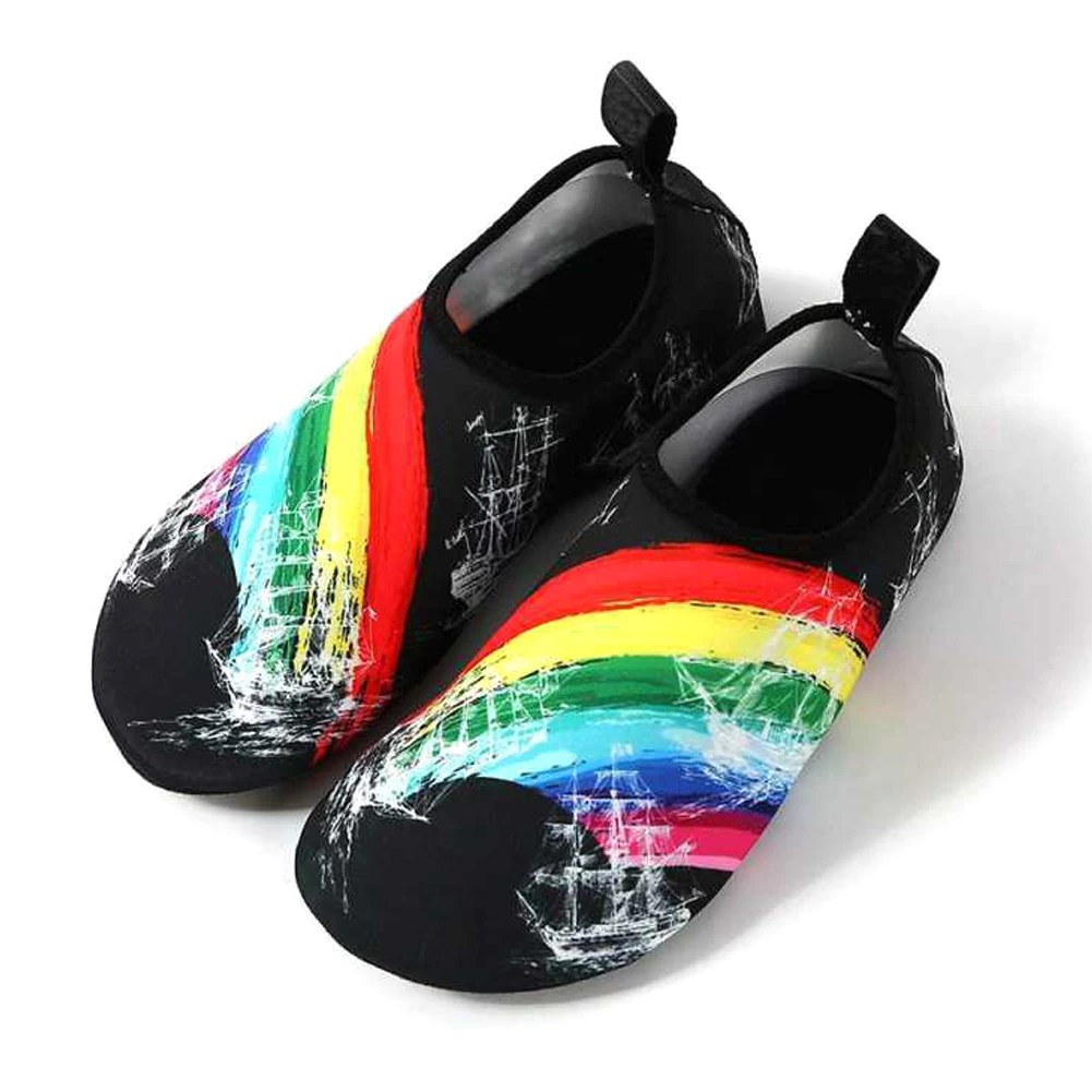 Men Women Kids Water Sport Beach Swimming Socks Thin Multi Prints Anti Slip Fitness Yoga Dance Swim Surf Diving Underwater Shoes