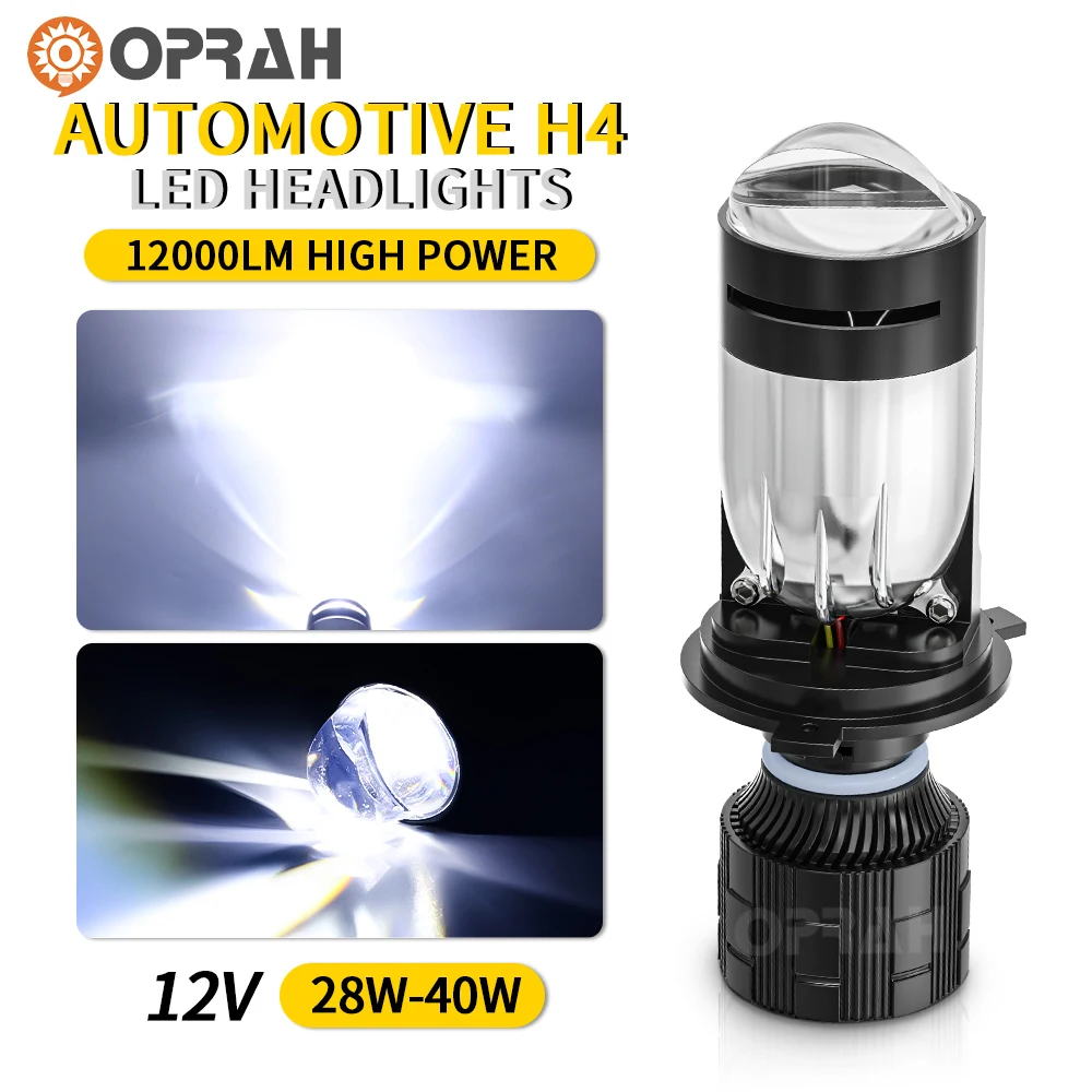 

2PCS H4 LED Headlight Bulbs Mini Projector Lens Car Lights 80W 30000LM Conversion H4/9003/HB2 Hi/Lo Beam Automobles Headlamp 12V