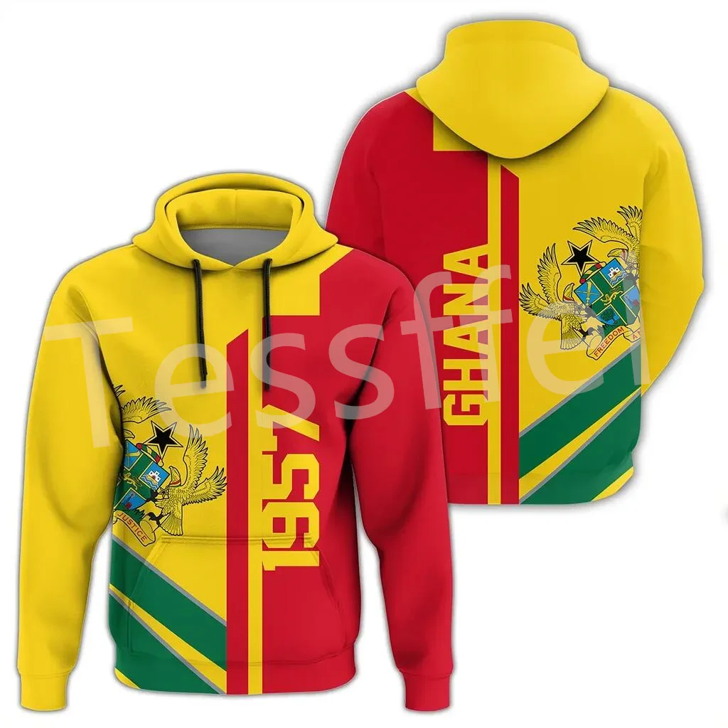 Tessffel Black History Africa County Ghana Kente Tribe Tattoo Tracksuit 3DPrint Men/Women Streetwear Casual Pullover Hoodies X12