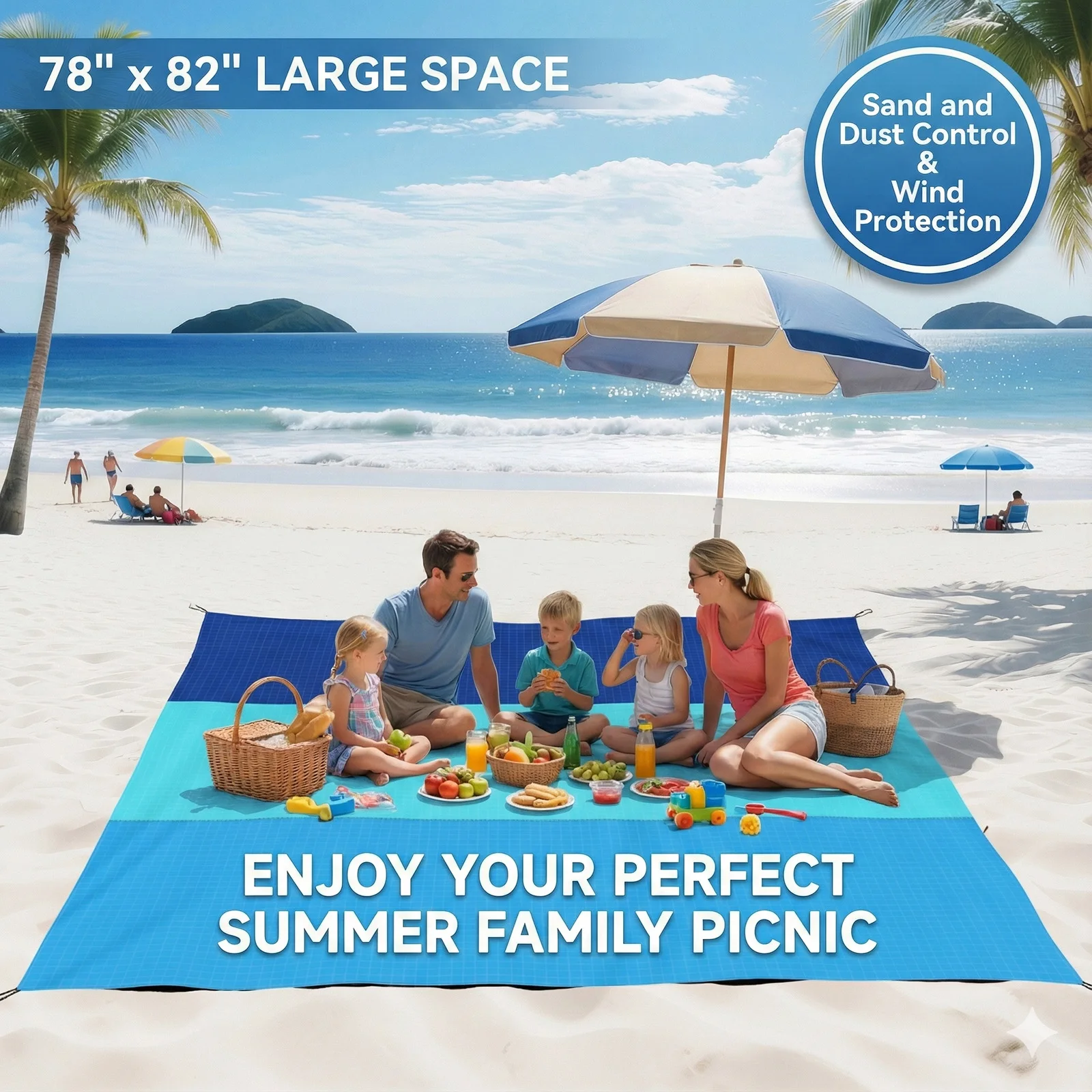 Oversized Sand Free Beach Blanket 5