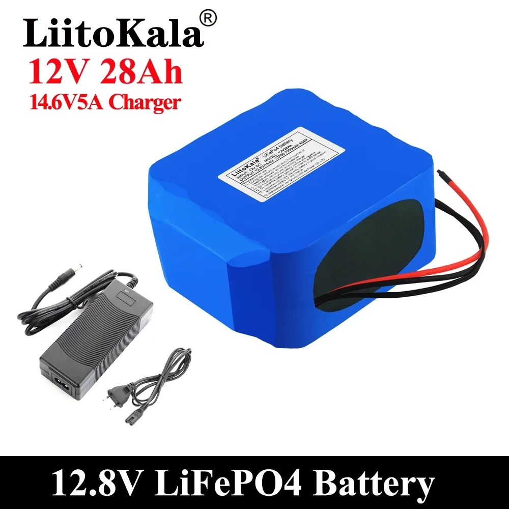 

LiitoKala 12V 30Ah 28Ah Deep Cycle LiFePO4 Rechargeable Battery Pack 12.8V Life Cycles 4000 with Built-in BMS Protection 14.6V5A