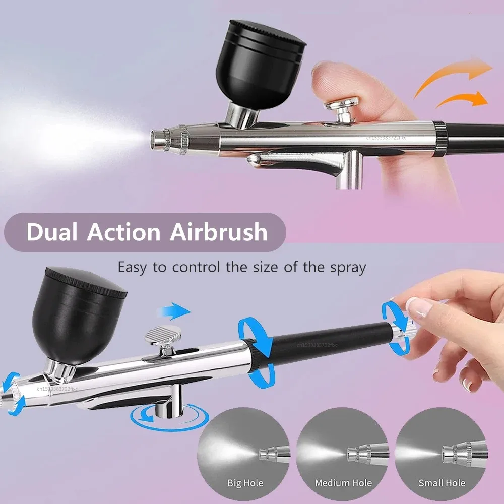 Portable Single Action Airbrush 0.3mm Nozzles Spray Gun Pen for Model Cake Nail Car Painting Beauty Inkjet 3