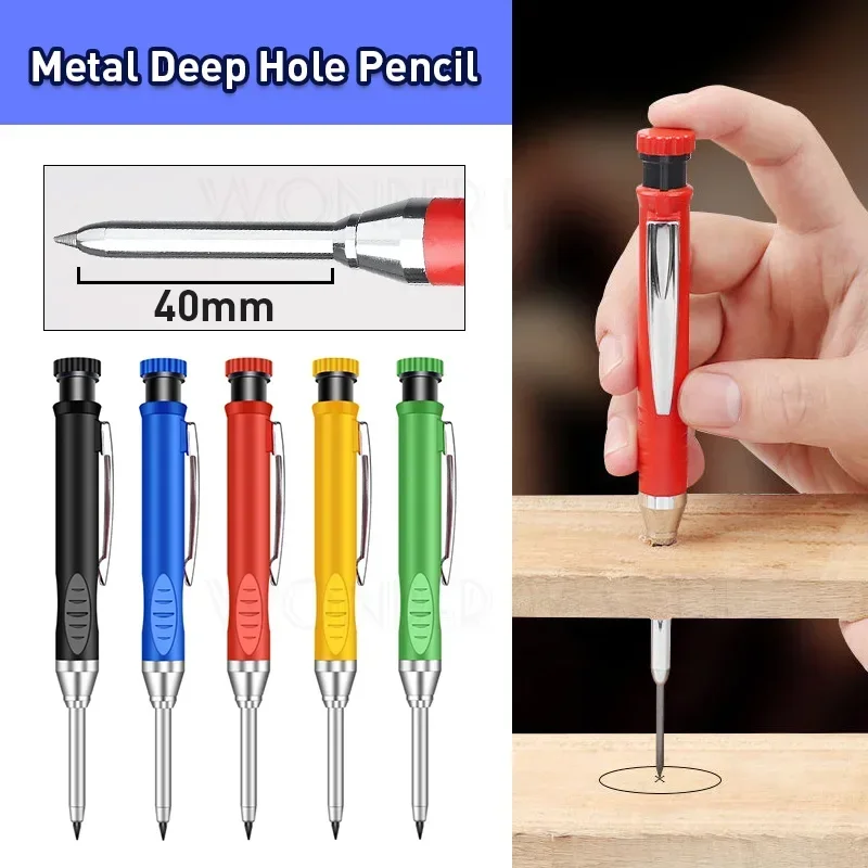 Carpenter Pencil 5 Colors 40mm Long Head For Woodworking Construction