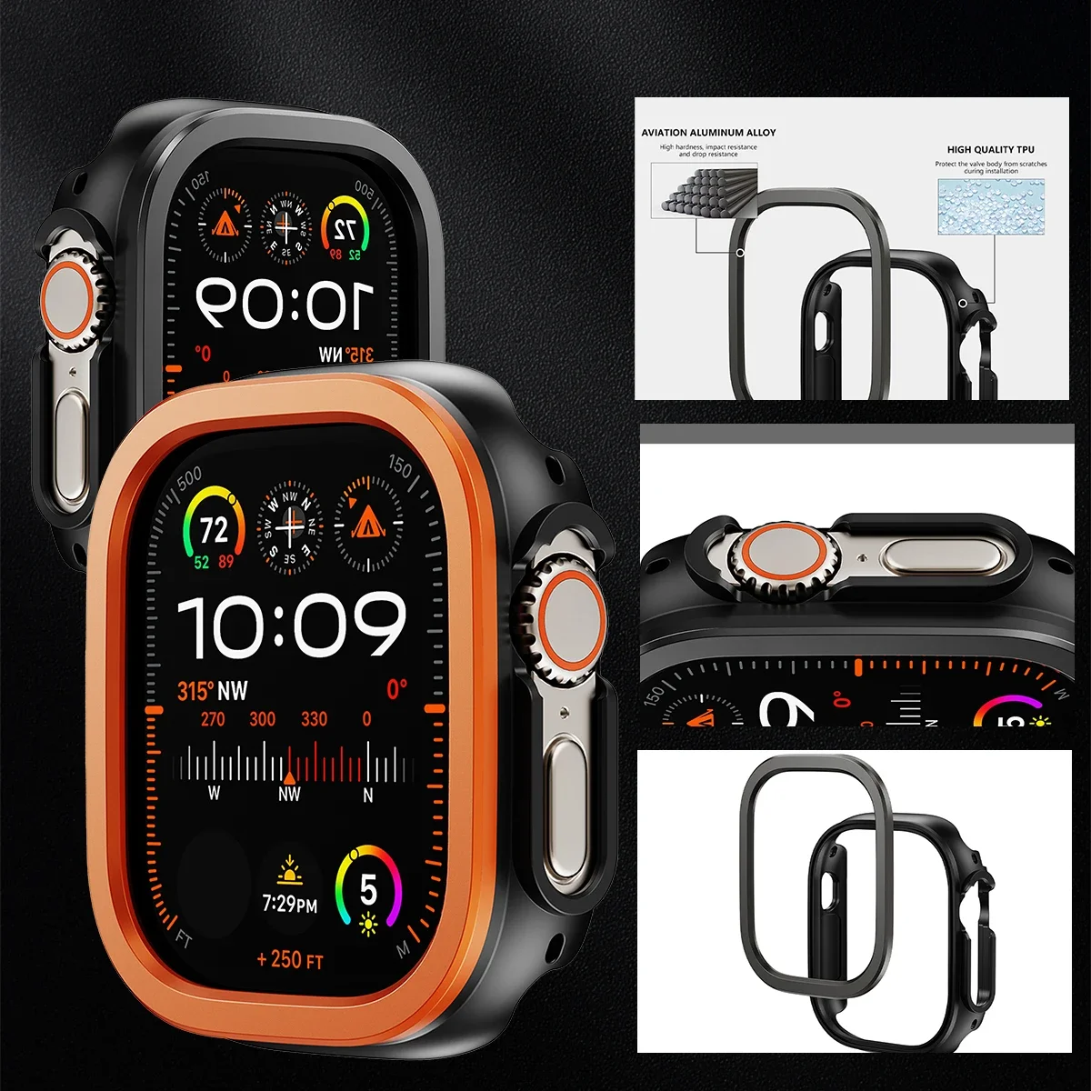 ˷̴ ձ ݼ  TPU ̽,  ġ Ʈ 2, 49mm, 45mm, 41mm,   ȣ, iWatch ø Ʈ 7 SE 9 8 Ŀ