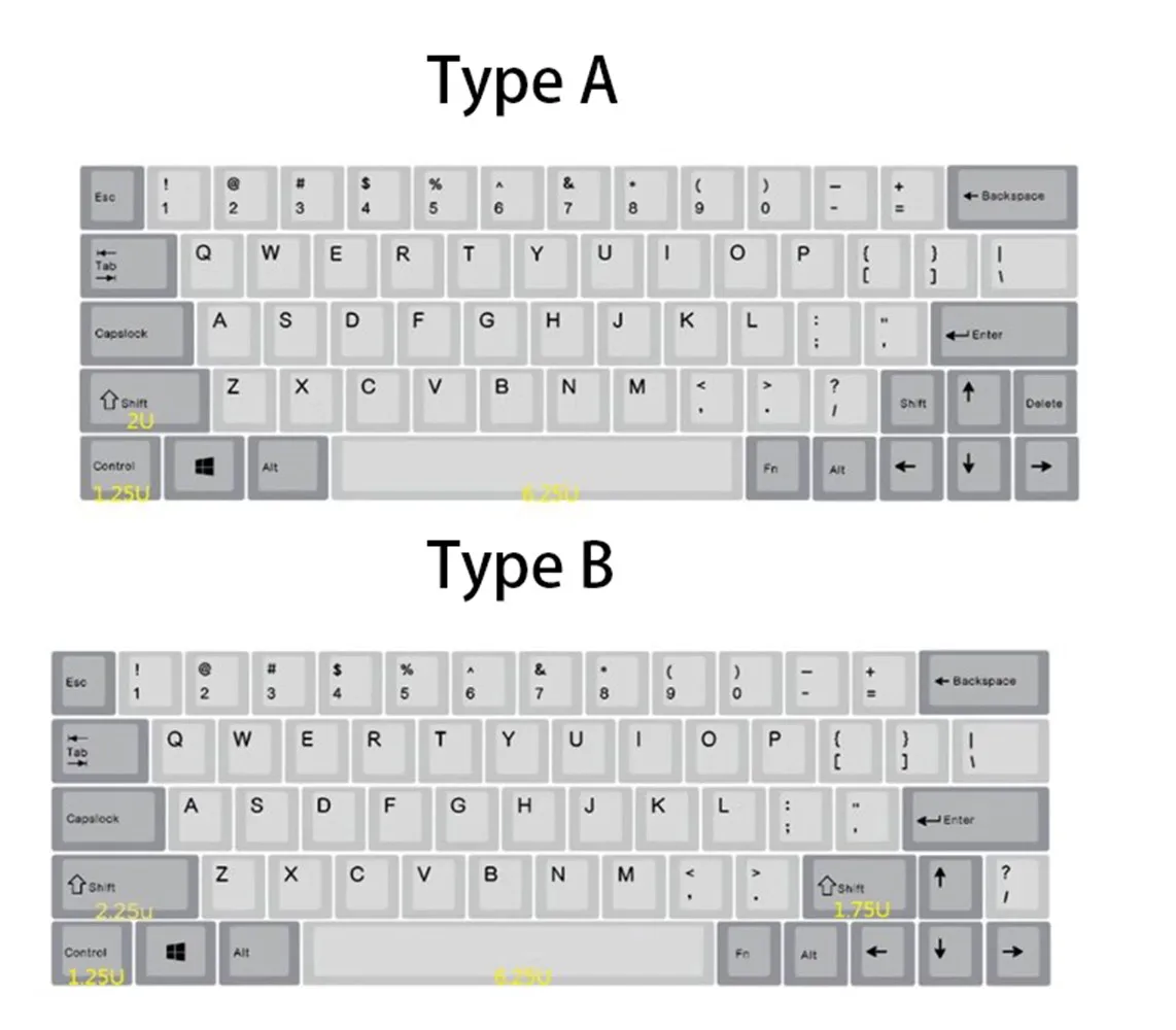 Placa de Posicionamento do Policarbonato para o Teclado Mecânico Deslocamento Esquerdo 60 64 Gh60 2x 2.25x 60 Faça Você Mesmo Dz60 Xd60 Xd64 - Imagem 2