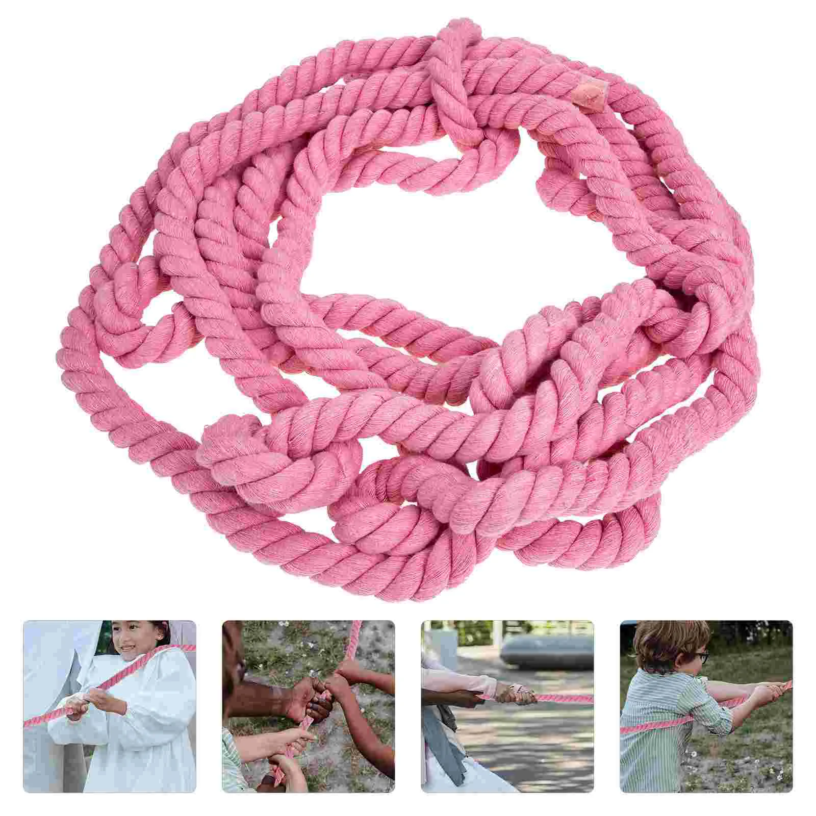 

Tug Of War Rope Triple- Strand Cotton Rope Durable Twisted Cotton For Field Day Games Toys Team Building Activities Family Game