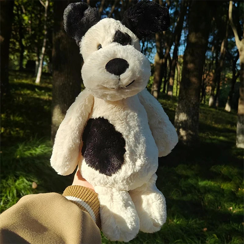 y Bla And White Spot Dog Doll Plu Toy Sp Canion Dolls Birthday Gifts for Girls Soft Cuddly Stuffed Dog Toys