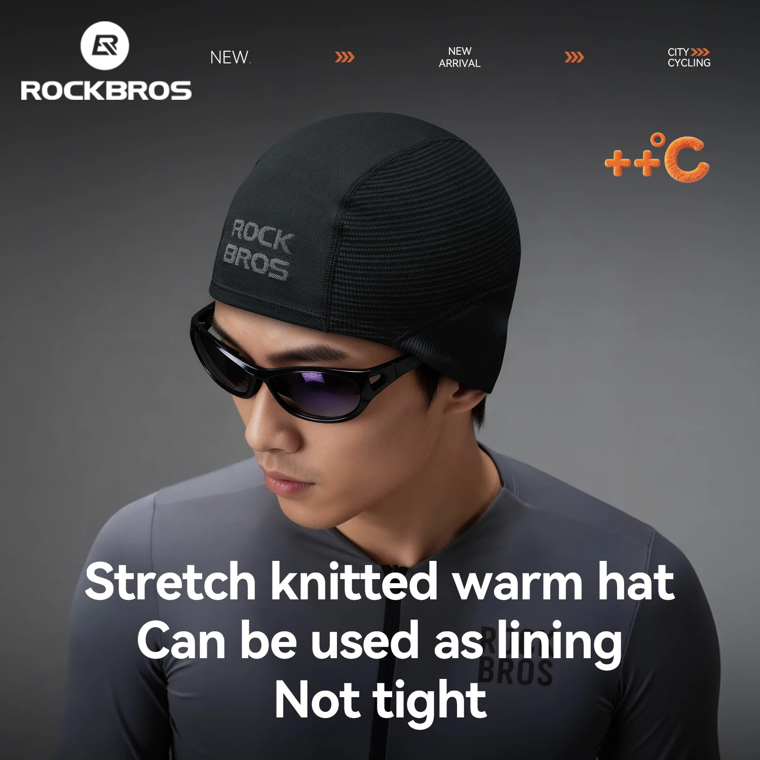 Rockbros LF25956 Cycling Warm Cap Stretch Knitted Seamless Winter Bicycle Hat