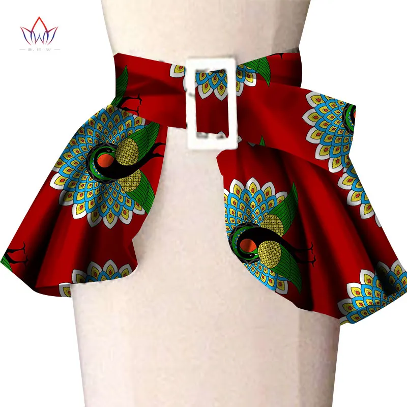 African Print Wide Waist Corset Belt Button Skirts For Women Gift