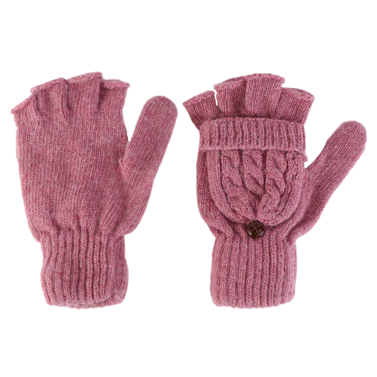 

Convertible Fingerless Cover Cap Mittens Winter Warm Knitted Mitt Cold Weather Outside Glove for Valentines Day Souvenir