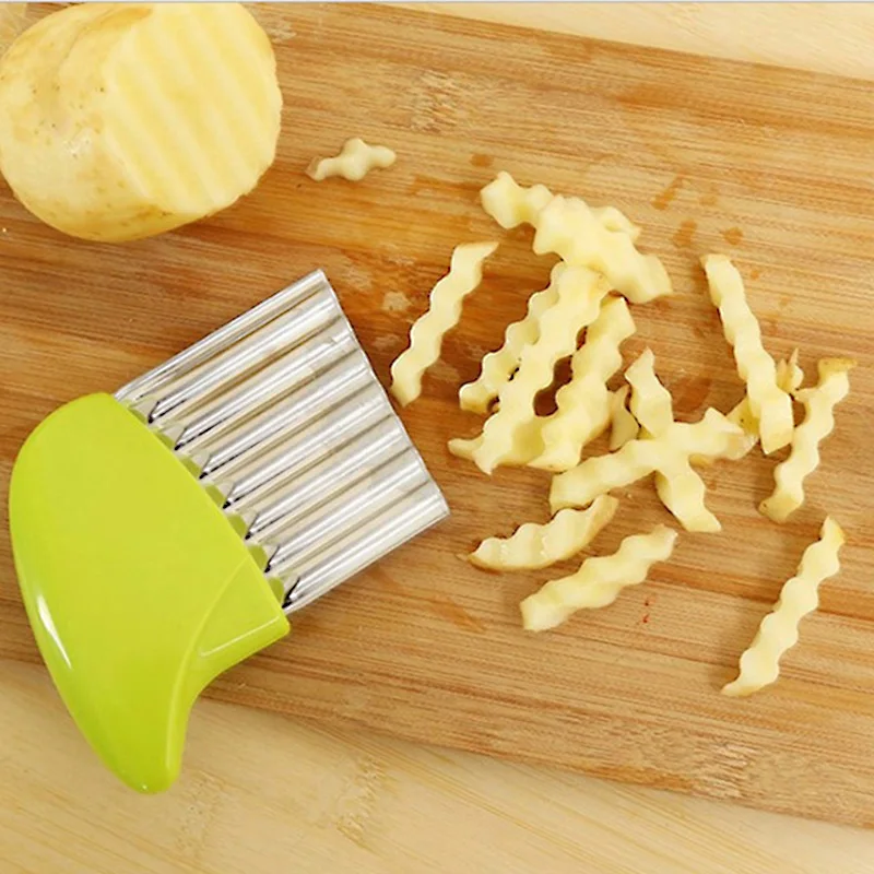 Potato Chip Slicer Vegetable Fruit Corrugated Wavy Knife French Fries Cutter Kitchen Tools Gadget