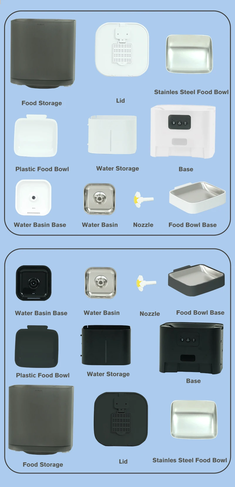 Smart Automatic Pet Feeder And Water Fountain With Wifi App Control_voghion.com
