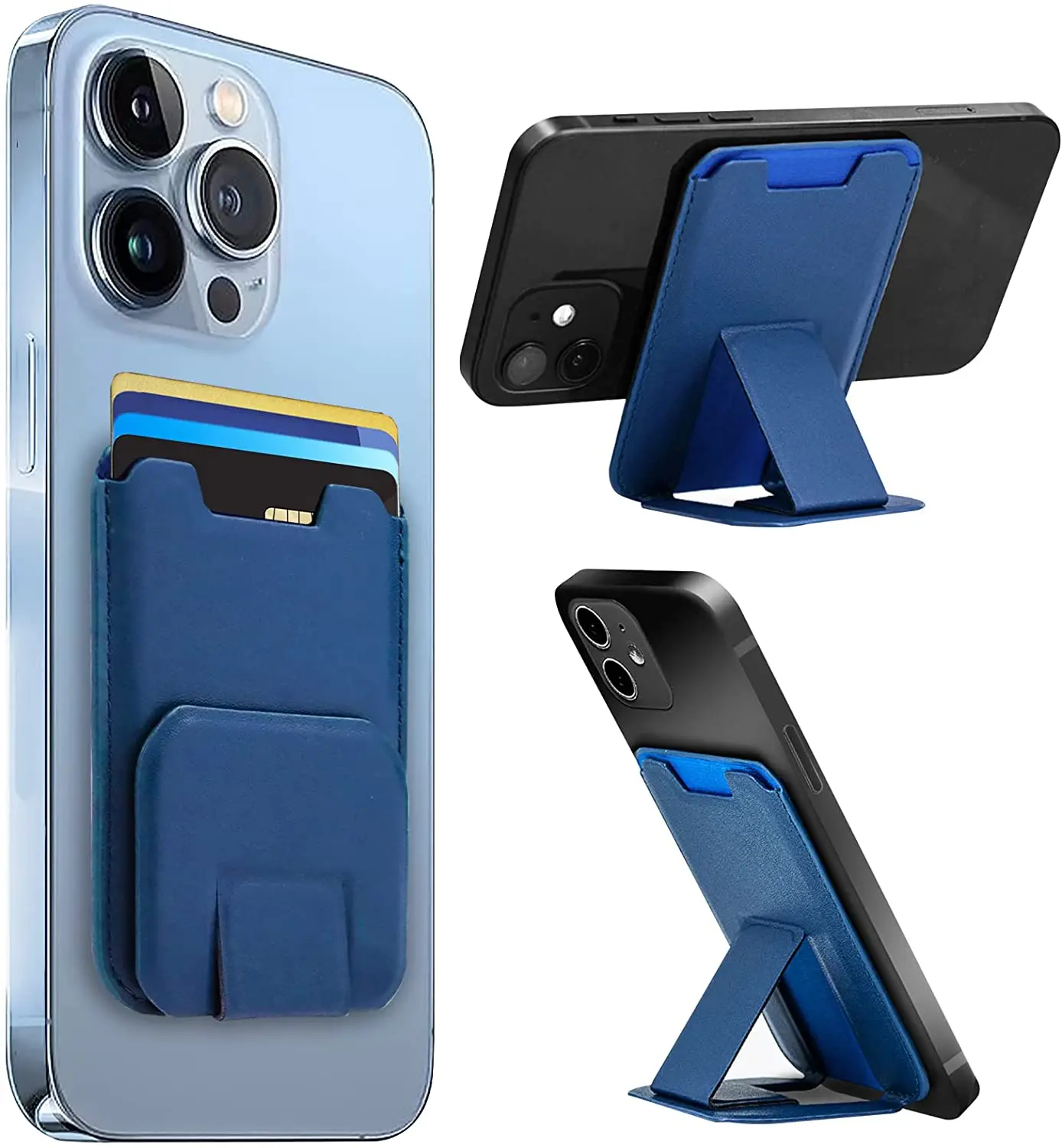 Leather Wallet Holder Stand With Card Pockets For Iphone 12