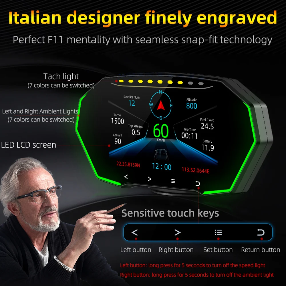 F11 ڵ HUD GPS  ÷ ð ӵ Ÿڹ ׽ ˶ OBD2  ׽Ʈ  ǻ ׼ 4