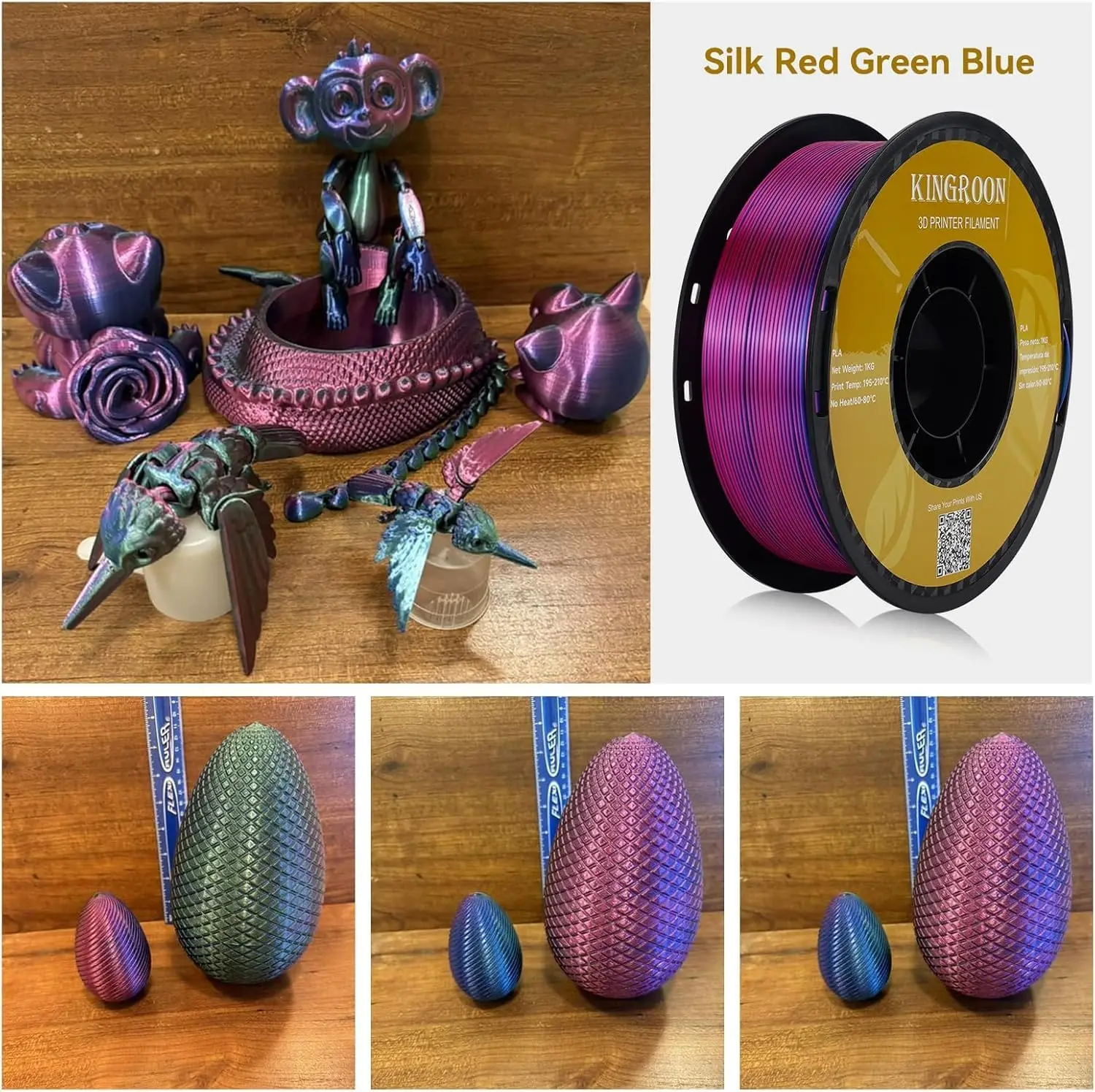 Silk PLA Filament for 3D Printers 1.75mm
