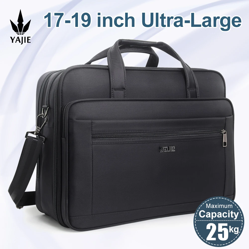 Large Briefcases For Men Canvas Tote Bag 15.6 Inch 17 Inch 19 Laptop Case Work Bags Office Messenger Bag